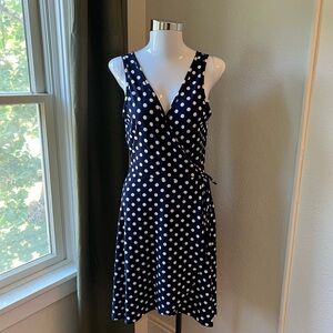 Year End Sale 🎁 Navy Polka Dot Sleeveless Dress